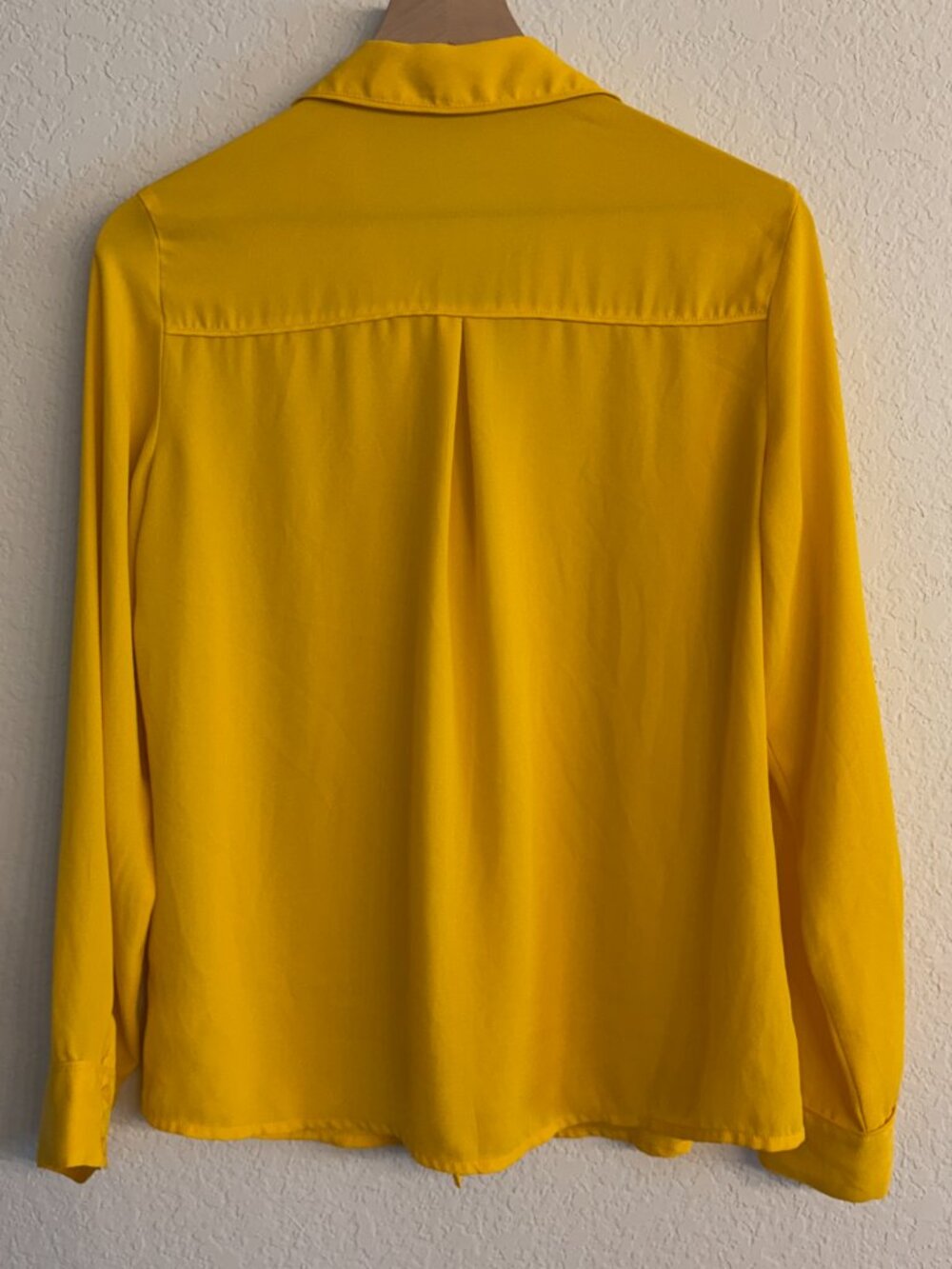 Express Yellow Button-Down Blouse - Picture 2 of 3